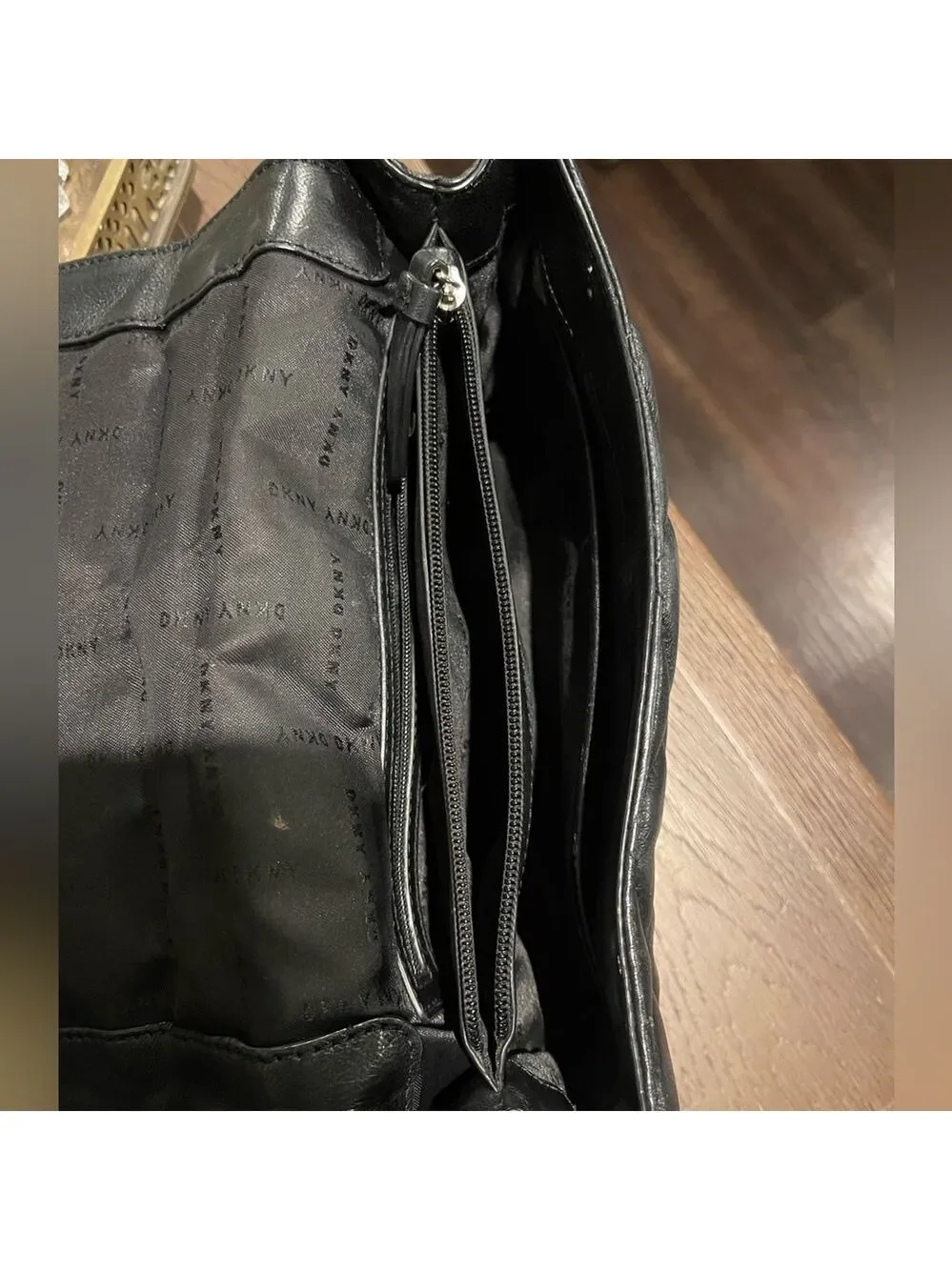 DKNY Black Quilted leather Shoulder Flap Bag
